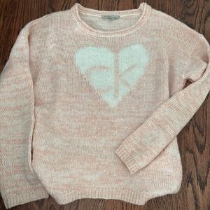 Calvin Klein Women's Light Pink Heart Sweater